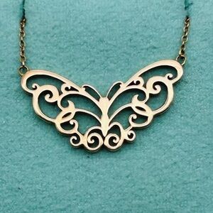 Tiffany & Co. Sterling Silver Enchant Filigree Butterfly Pendant Necklace